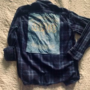 Custom AC/DC Rock Flannel Mens sized Small
